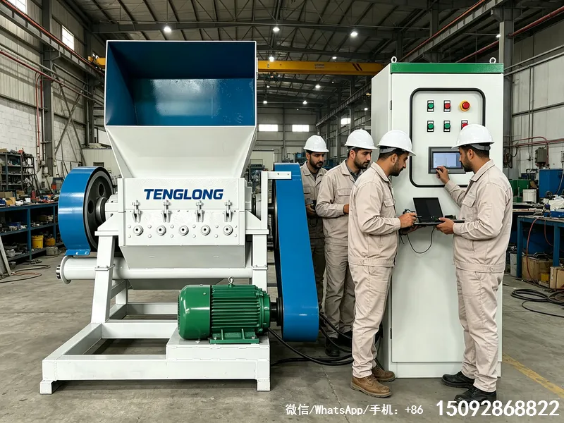 大型再生基地投产TL-PS1400型大型塑料破碎机 大块硬料超高产破碎落地案例