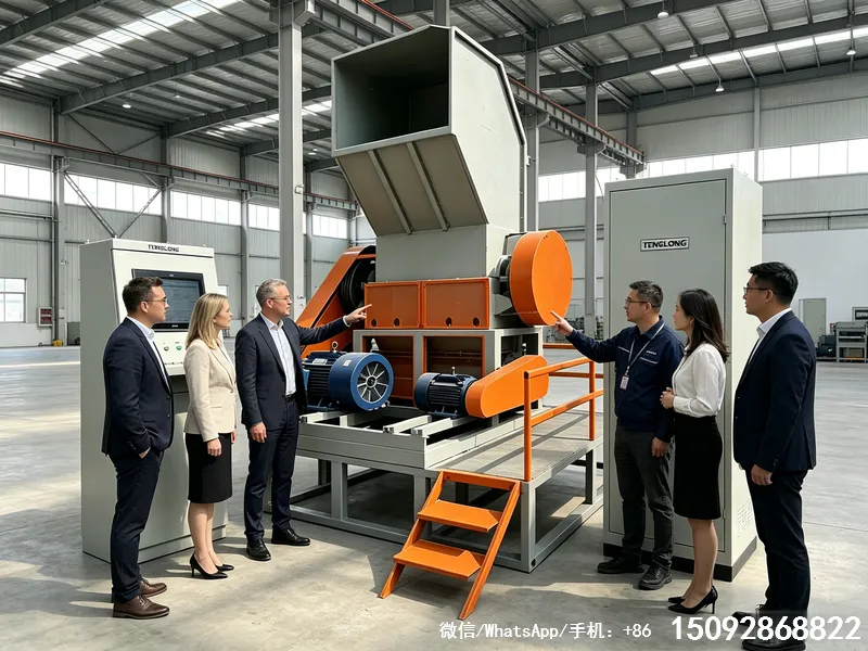 潍坊工业再生厂投产TL-PS1200型塑料破碎机 大块硬料高产破碎落地案例