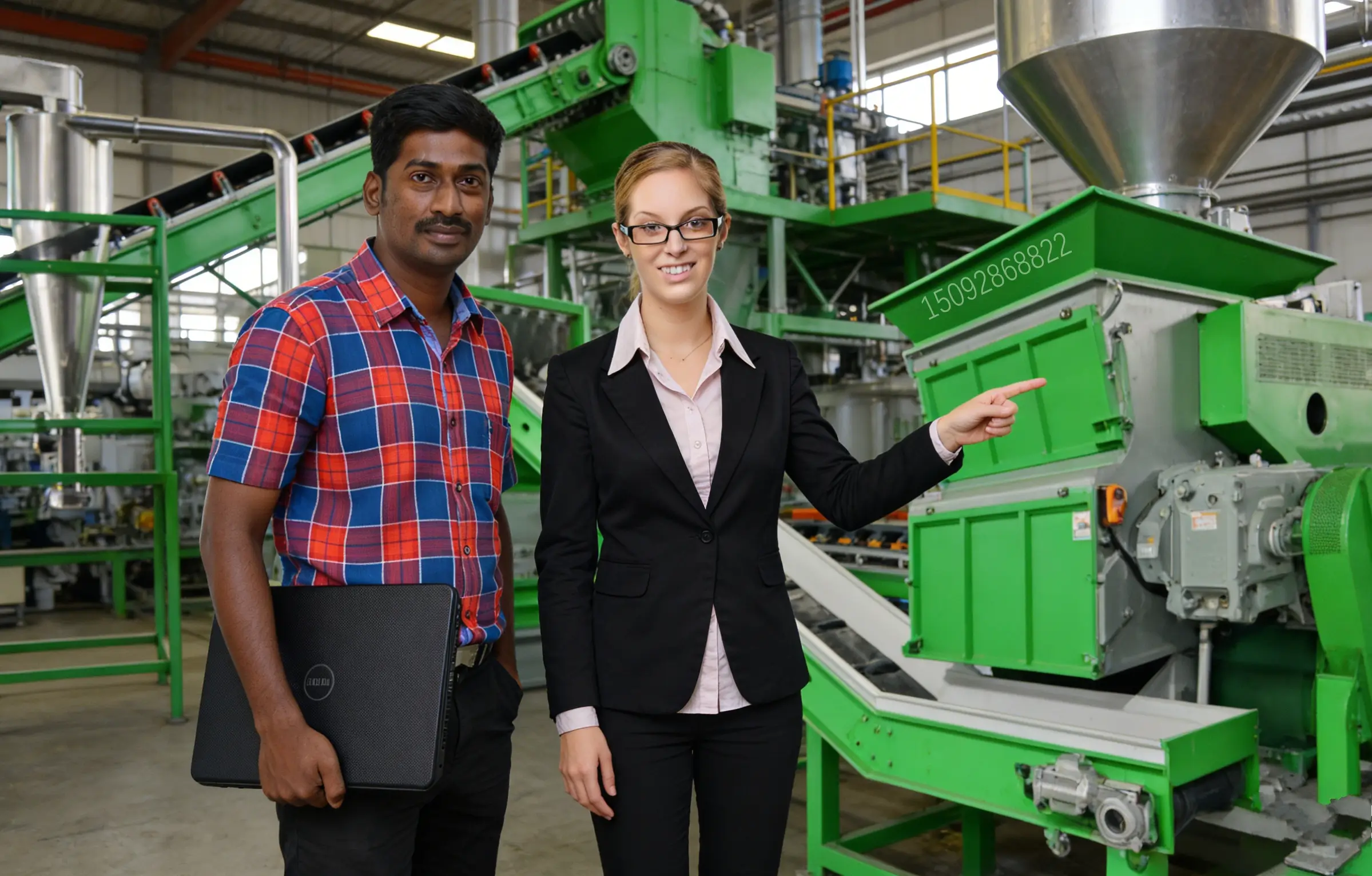 滕隆塑料粉碎机孟加拉实测：老板携秘书点赞，称其为“印孟边境的印钞机”